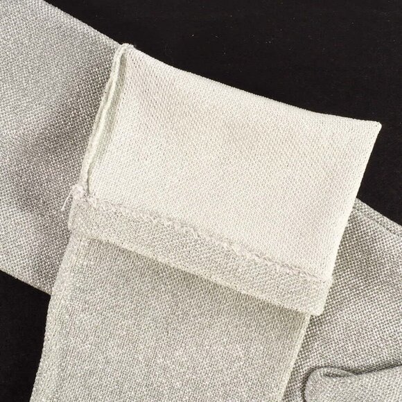 Vintage Womens Opera Gloves Size M Metalic Silver NOS 15 Inch Long Hello 80s - Picture 9 of 9